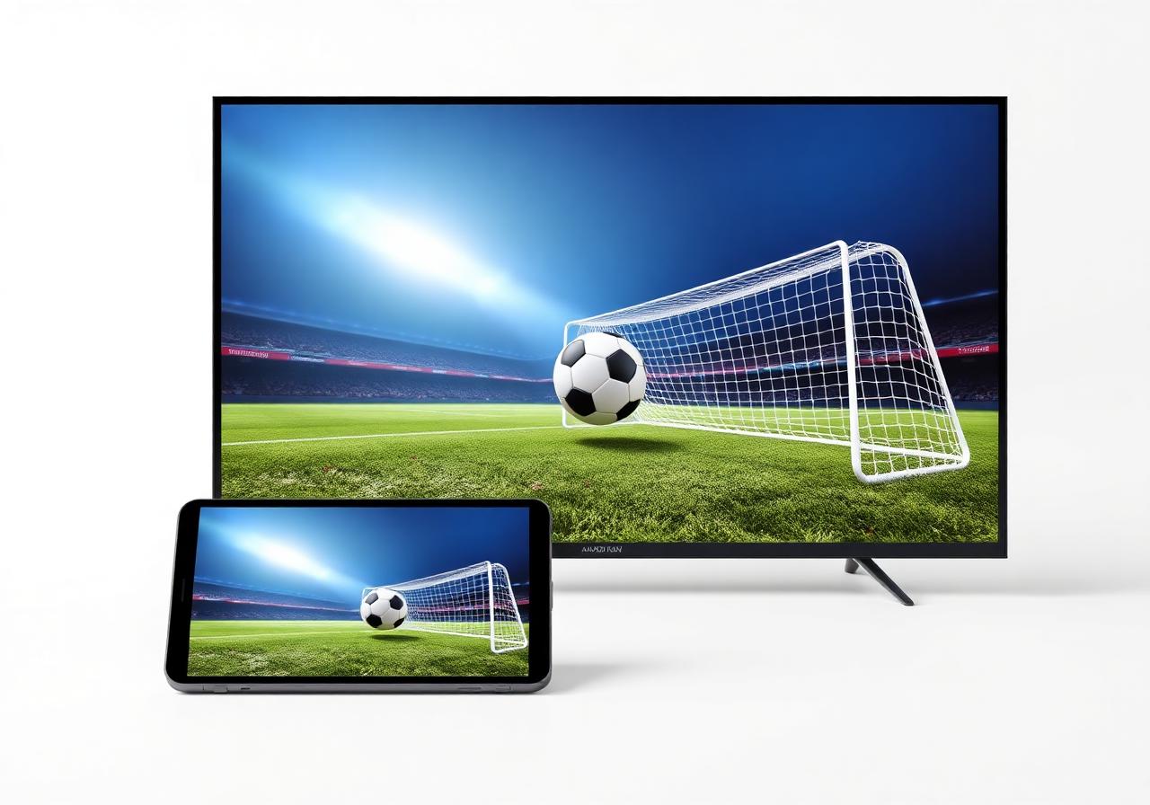 Futbalový zápas na mobile, tablete a Smart TV