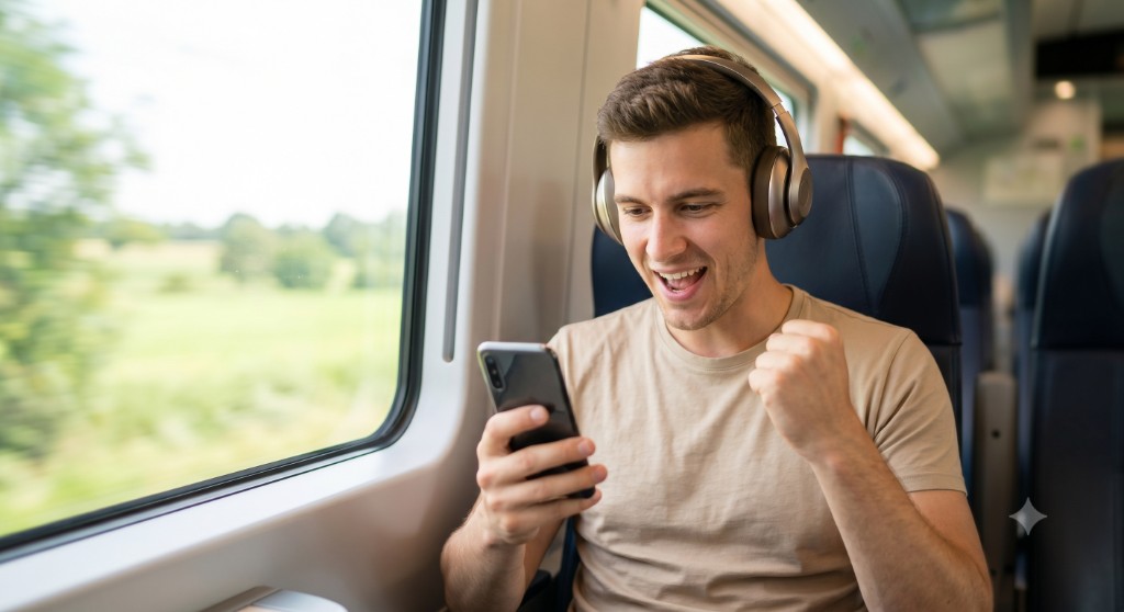 Futbal vo vlaku na mobile